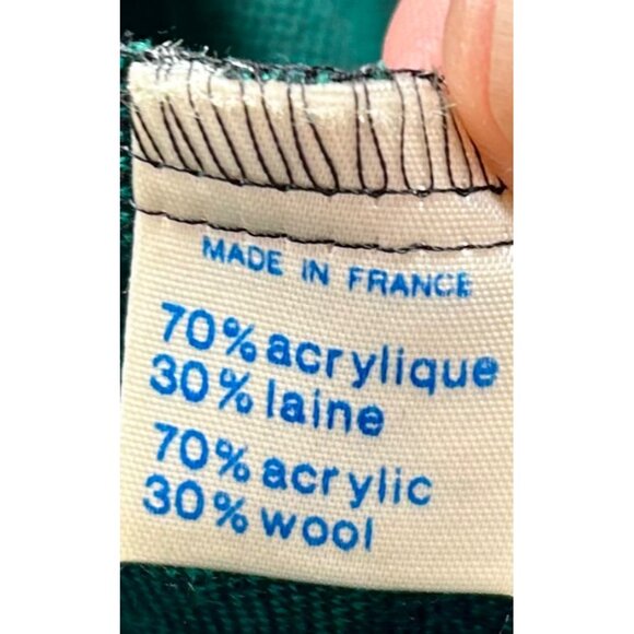 Vertigo Paris (Likely) Made in France Green Wool Blend Long Knit Coat MEDIUM - Picture 4 of 7